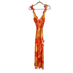 NEW Rumored Floral Print Ruffle Maxi Dress Sz Small